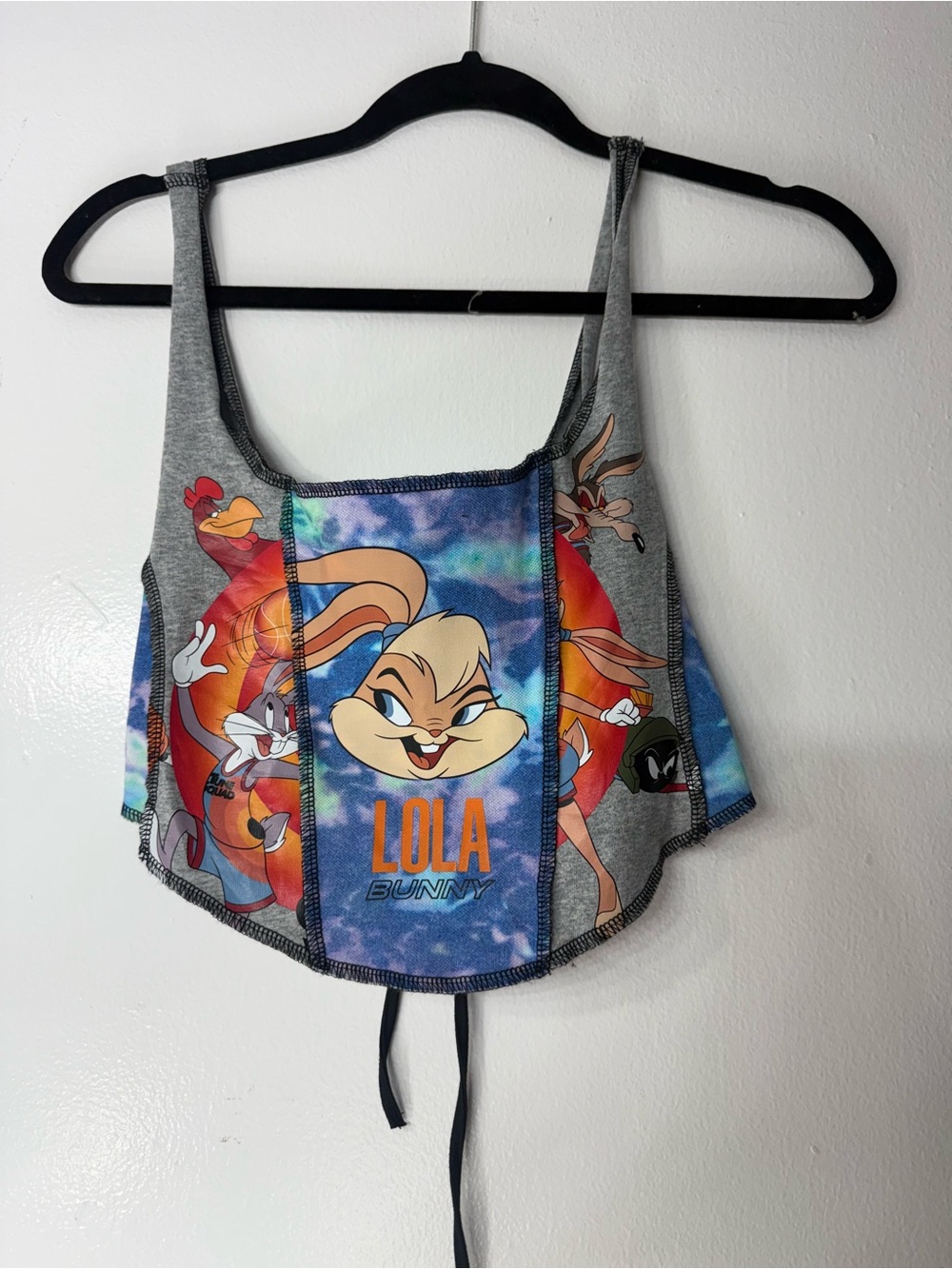 Lola Bunny Graphic Crop Tank Top - Gray & Multicolor